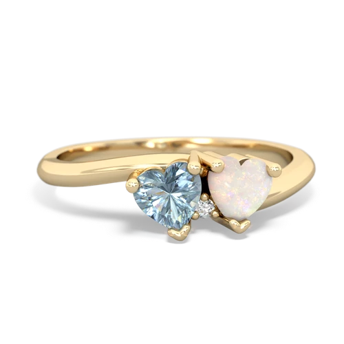 aquamarine-opal sweethearts promise ring