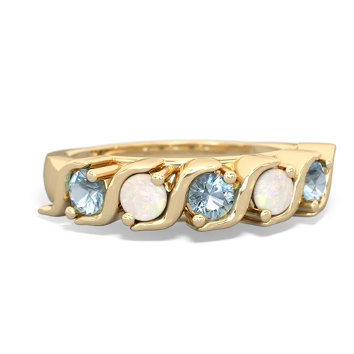 aquamarine-opal timeless ring