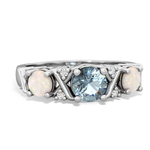 Aquamarine Genuine Aquamarine with Genuine Opal and Genuine Opal Hugs and Kisses ring Ring