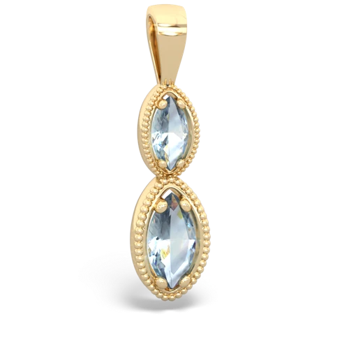 Aquamarine Antique-style Halo Genuine Aquamarine pendant Pendant