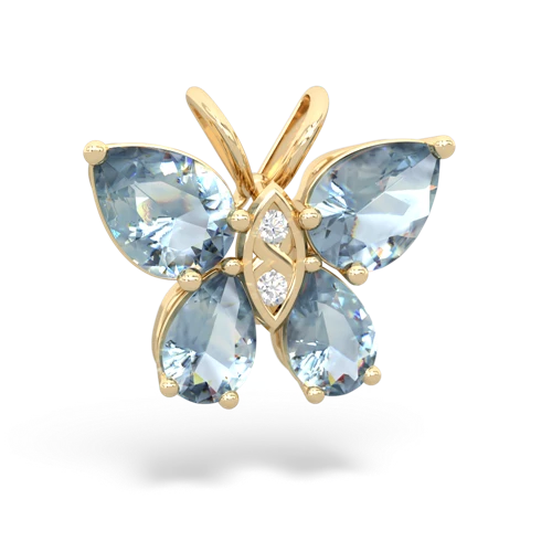 aquamarine butterfly pendant