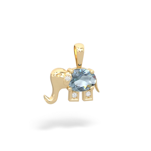 Aquamarine Elephant Genuine Aquamarine pendant Pendant
