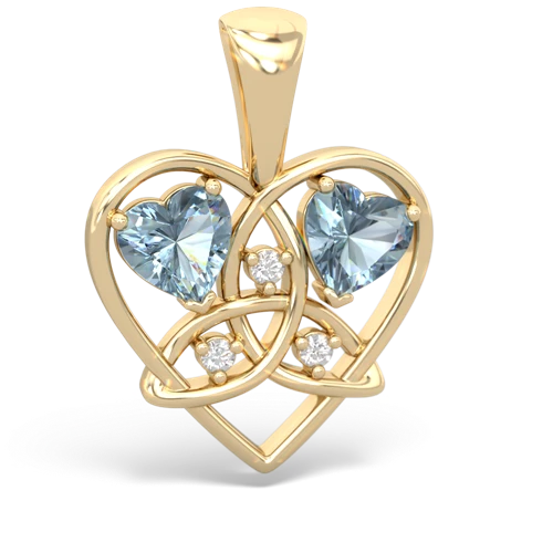 aquamarine celtic heart pendant
