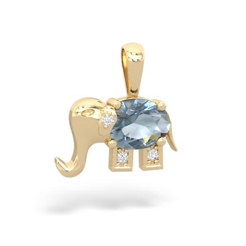 aquamarine elephant pendant