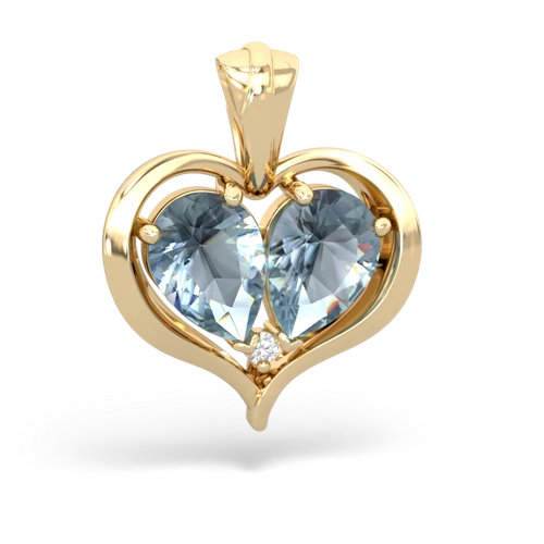 aquamarine half heart whole pendant