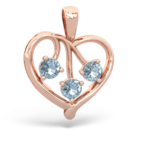 Aquamarine Genuine Aquamarine with  and  Glowing Heart pendant Pendant