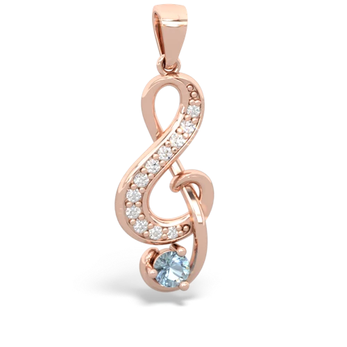 aquamarine treble clef pendant