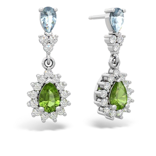 aquamarine-peridot dangle earrings