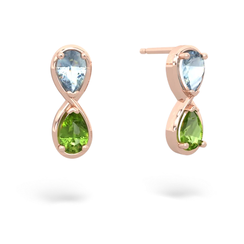 aquamarine-peridot infinity earrings