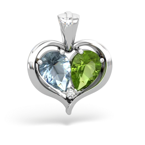 Aquamarine Genuine Aquamarine with Genuine Peridot Two Become One pendant Pendant