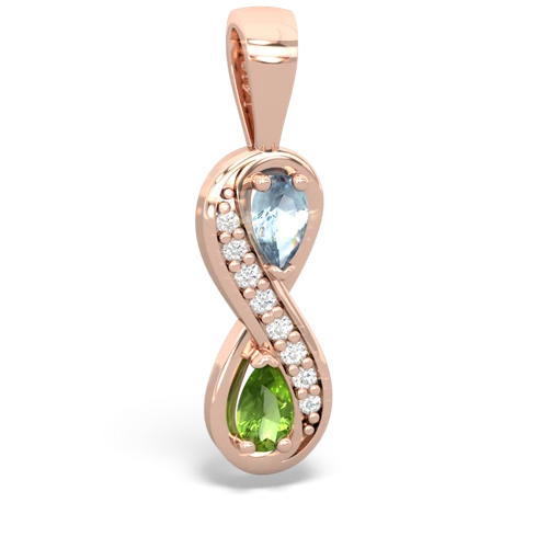 aquamarine-peridot keepsake infinity pendant
