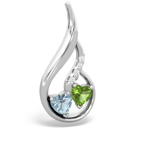 aquamarine-peridot keepsake swirl pendant