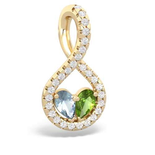 aquamarine-peridot pave twist pendant