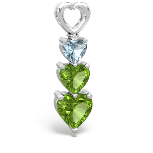 aquamarine-peridot three stone pendant