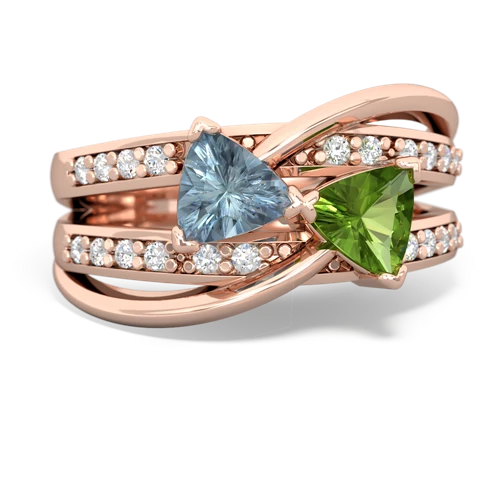 aquamarine-peridot couture ring