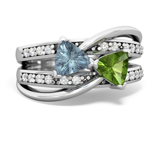 aquamarine-peridot couture ring