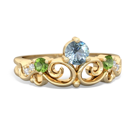 Aquamarine Genuine Aquamarine with Genuine Peridot and  Crown Keepsake ring Ring