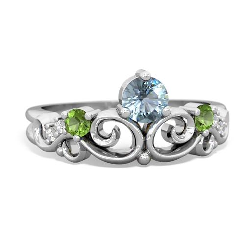 aquamarine-peridot crown keepsake ring