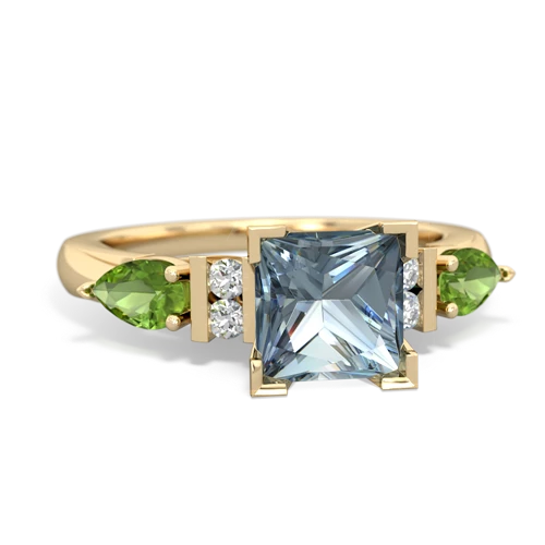 aquamarine-peridot engagement ring