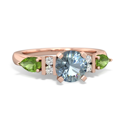 aquamarine-peridot engagement ring