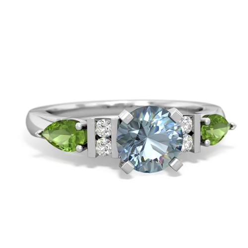 aquamarine-peridot engagement ring