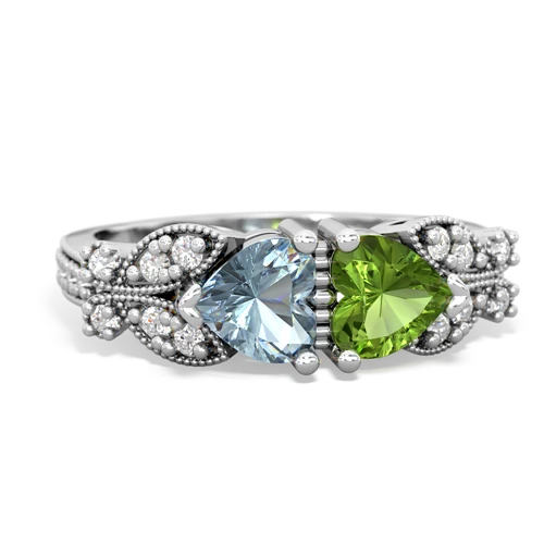 aquamarine-peridot keepsake butterfly ring