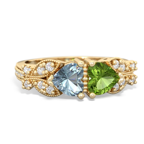 aquamarine-peridot keepsake butterfly ring