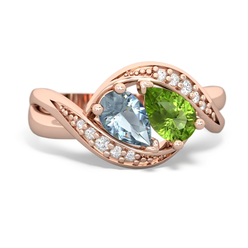 aquamarine-peridot keepsake curls ring