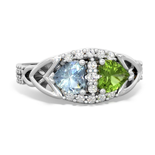 aquamarine-peridot keepsake engagement ring