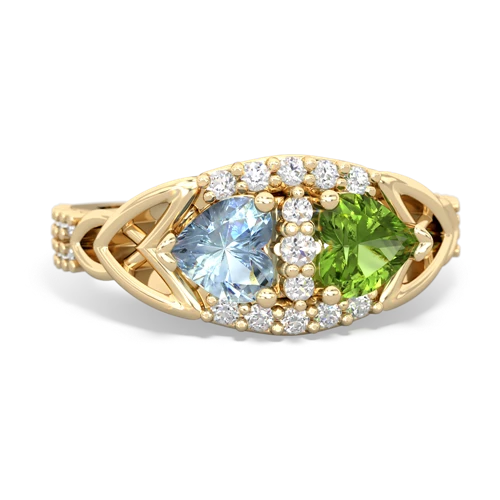 aquamarine-peridot keepsake engagement ring