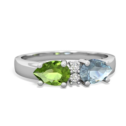 aquamarine-peridot timeless ring