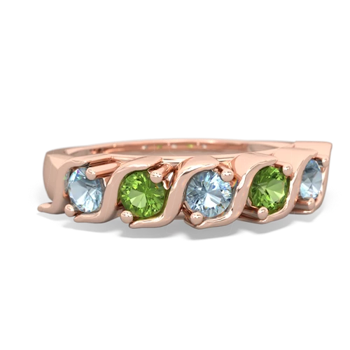 aquamarine-peridot timeless ring