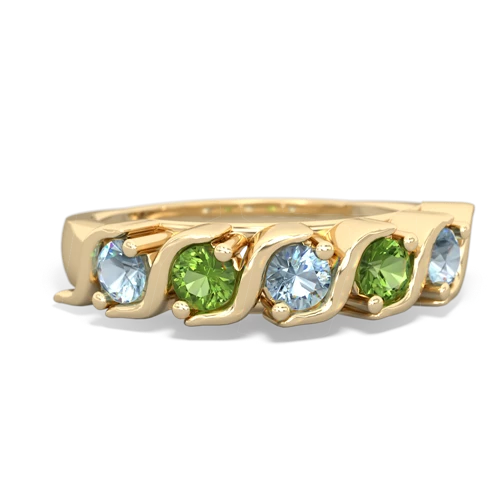 aquamarine-peridot timeless ring