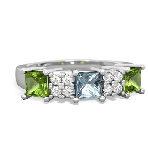 aquamarine-peridot timeless ring