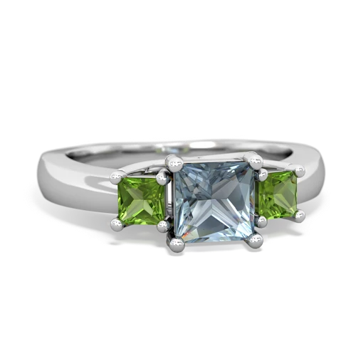 aquamarine-peridot timeless ring