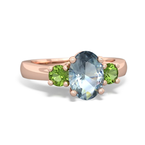 aquamarine-peridot timeless ring