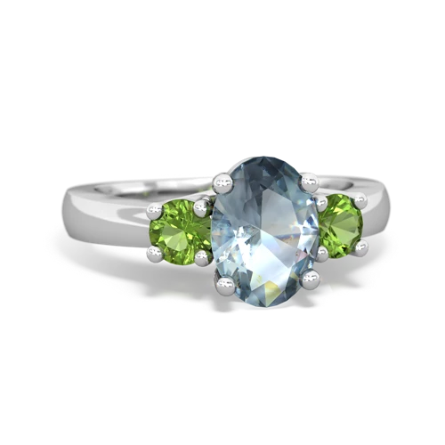 aquamarine-peridot timeless ring