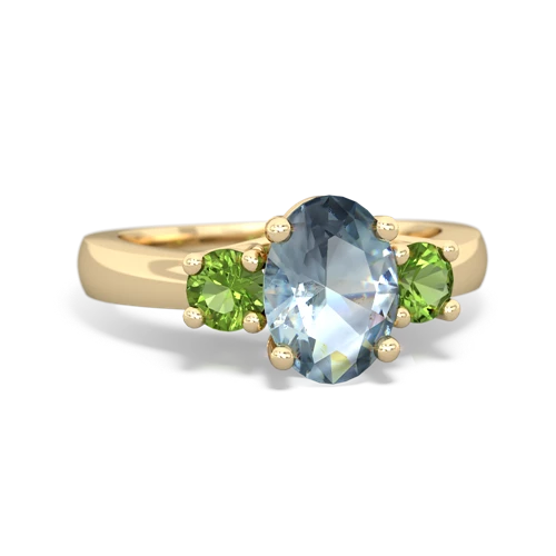 aquamarine-peridot timeless ring