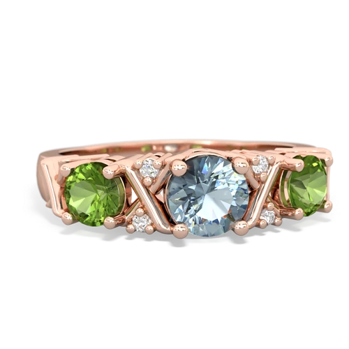 aquamarine-peridot timeless ring