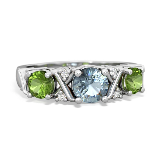 aquamarine-peridot timeless ring