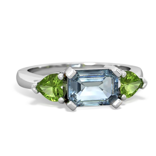 aquamarine-peridot timeless ring