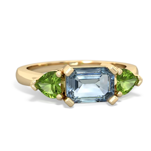 aquamarine-peridot timeless ring