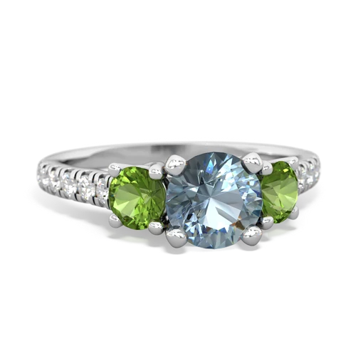 aquamarine-peridot trellis pave ring