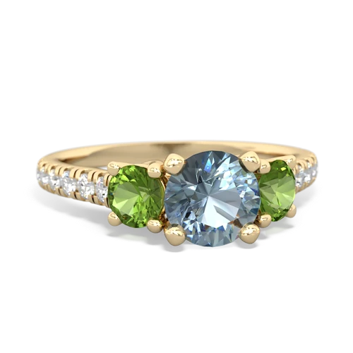 aquamarine-peridot trellis pave ring