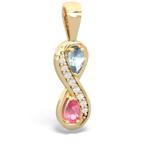 aquamarine-pink sapphire keepsake infinity pendant