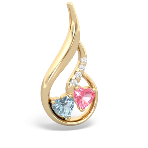 aquamarine-pink sapphire keepsake swirl pendant