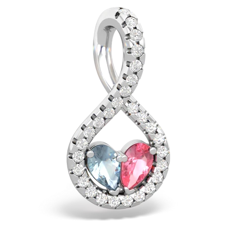 aquamarine-pink sapphire pave twist pendant
