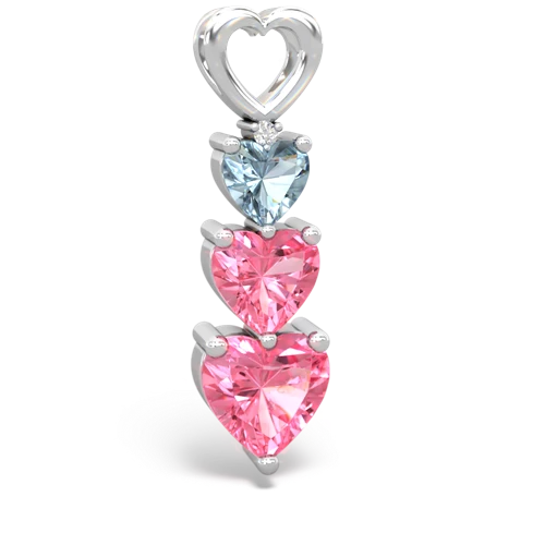 aquamarine-pink sapphire three stone pendant