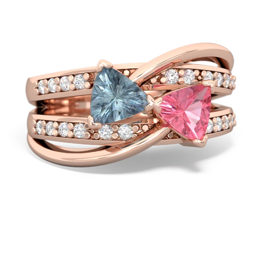 aquamarine-pink sapphire couture ring