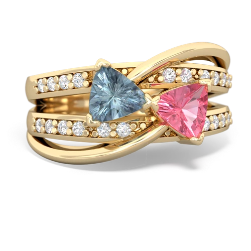 aquamarine-pink sapphire couture ring